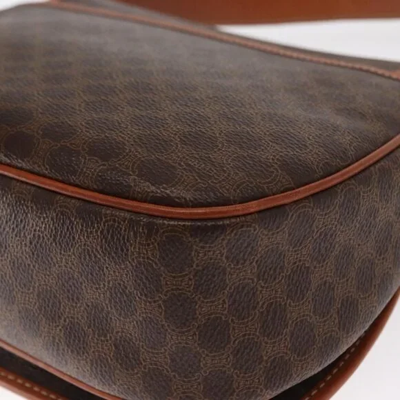 Authentic CELINE Macadam Canvas Shoulder Bag PVC Leather Brown Gold - Picture 8 of 16